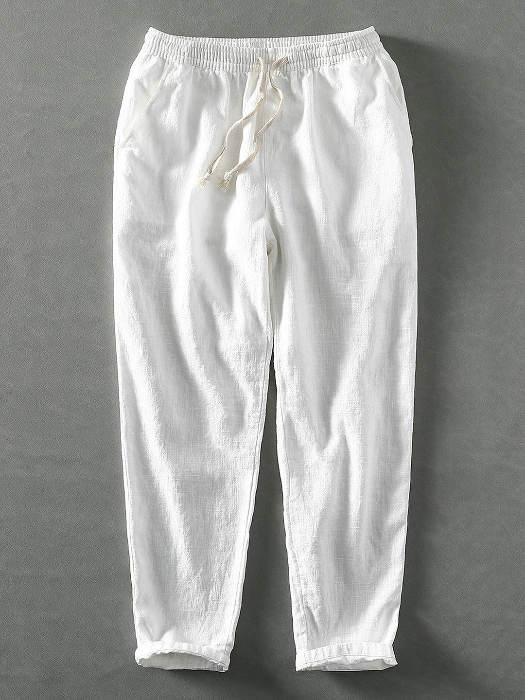Pantalon recadré en coton en coton en linge