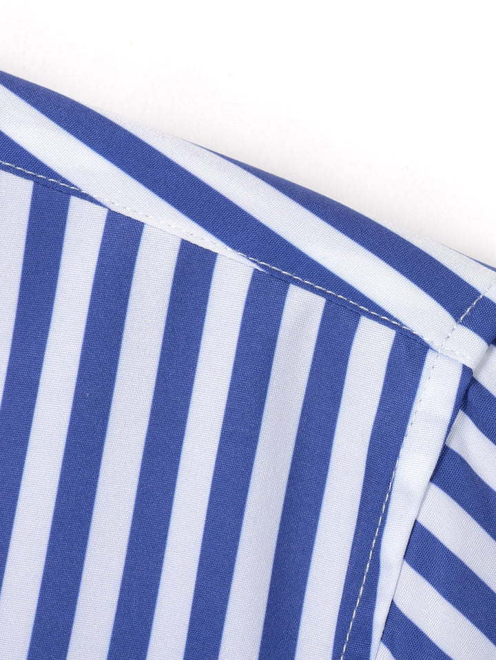 Chemise à rayures à manches longues avec boutons & pantalon fuselé slim fit