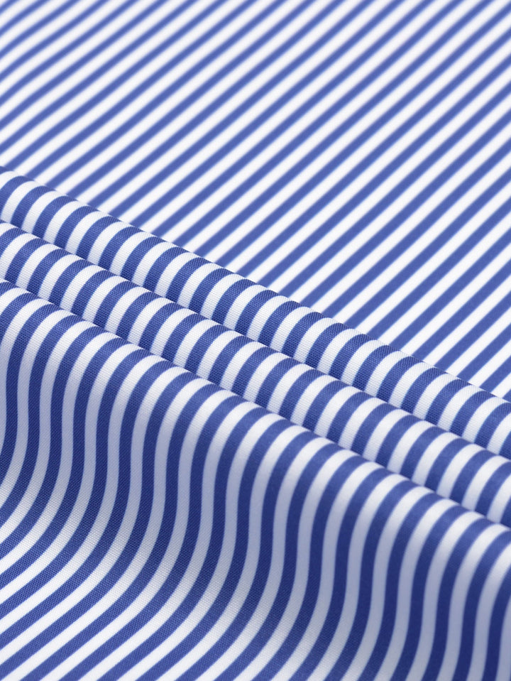 Chemise à rayures à manches longues avec boutons & Pantalon droit à taille élastique