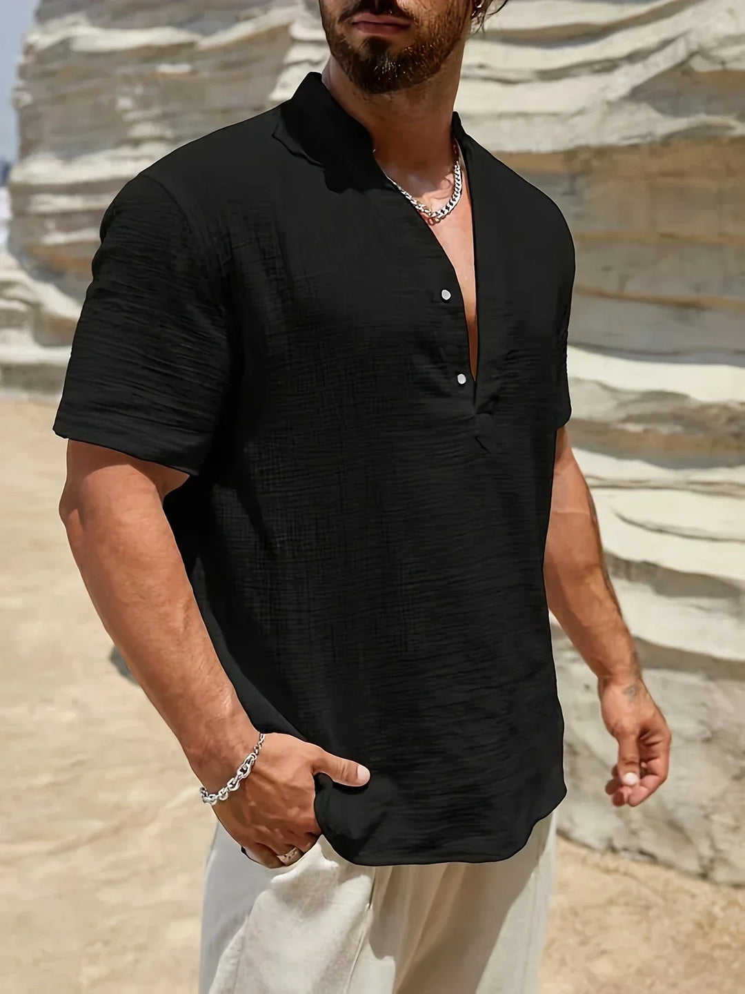 Savrani™ | Chemise d'été élégante à col haut