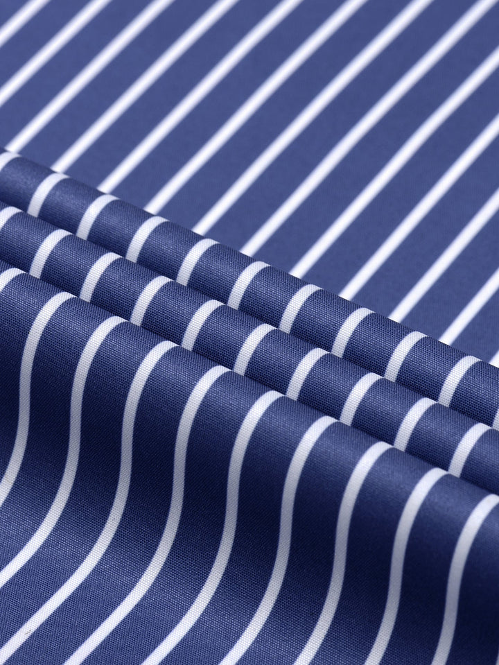 Chemise à rayures à manches longues avec boutons & Pantalon droit à taille élastique