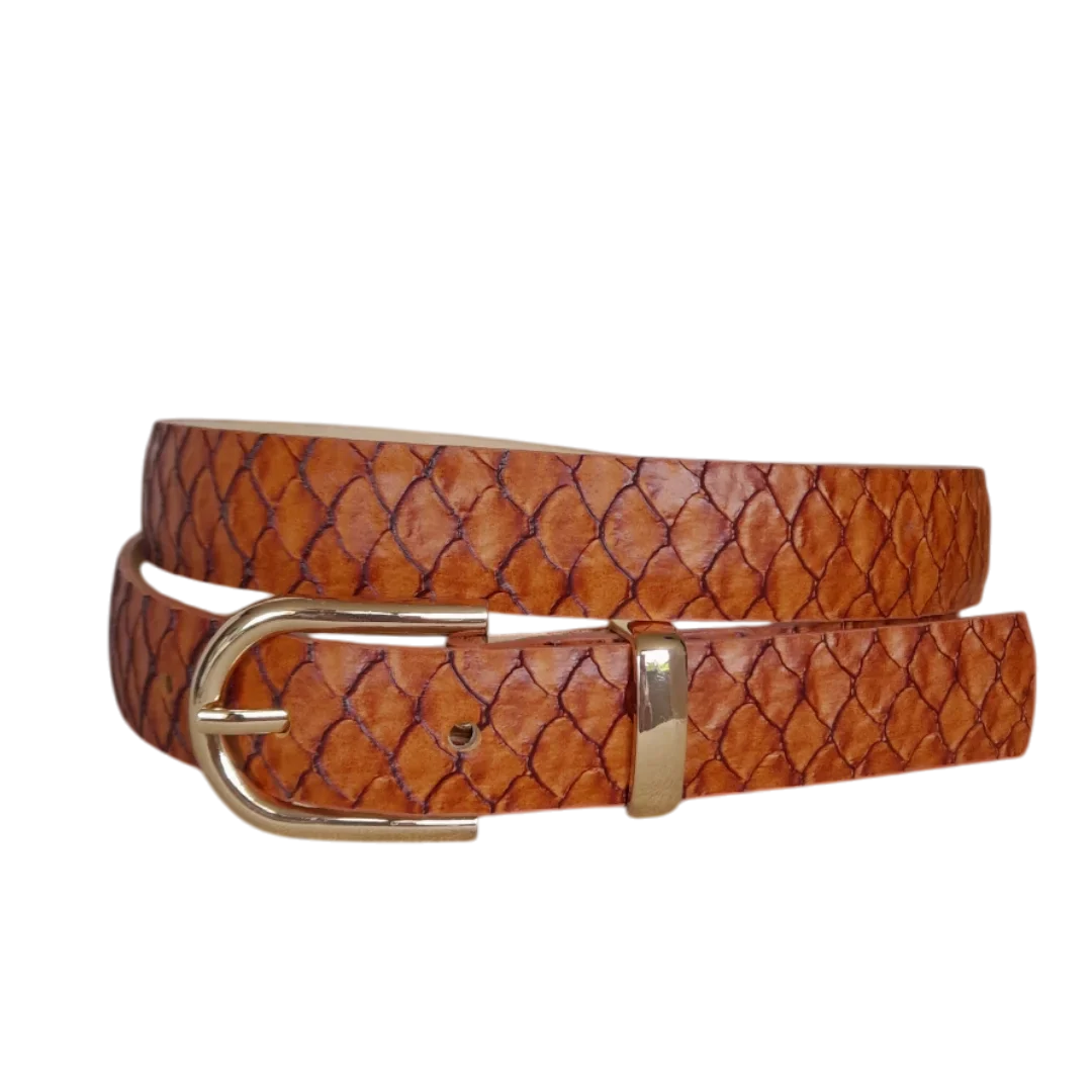 Ceinture en cuir pour femmes en teinte miel-Koi