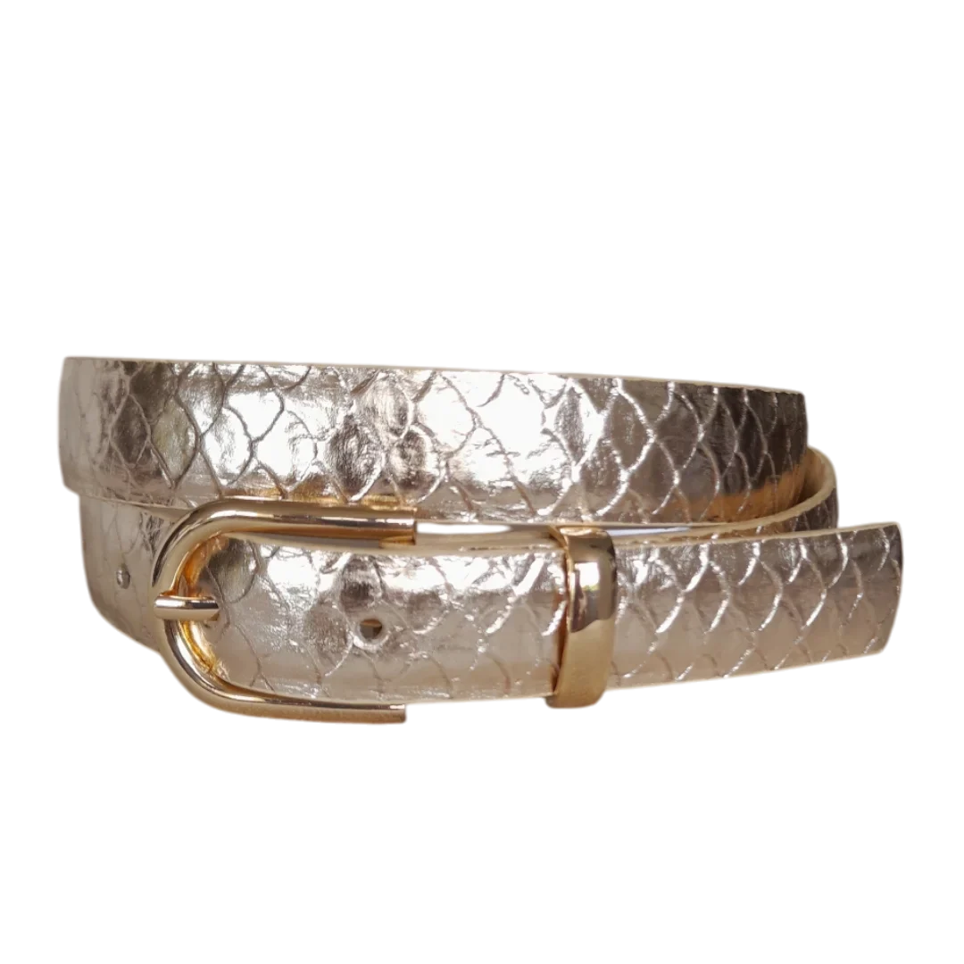 Ceinture en cuir pour femmes en Koi-or