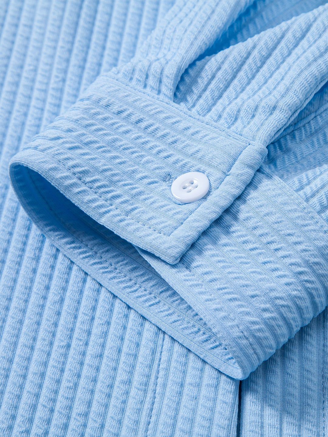 Chemise côtelée à manches longues, ajustée muscle, boutonnée & pantalon côtelé à jambe droite