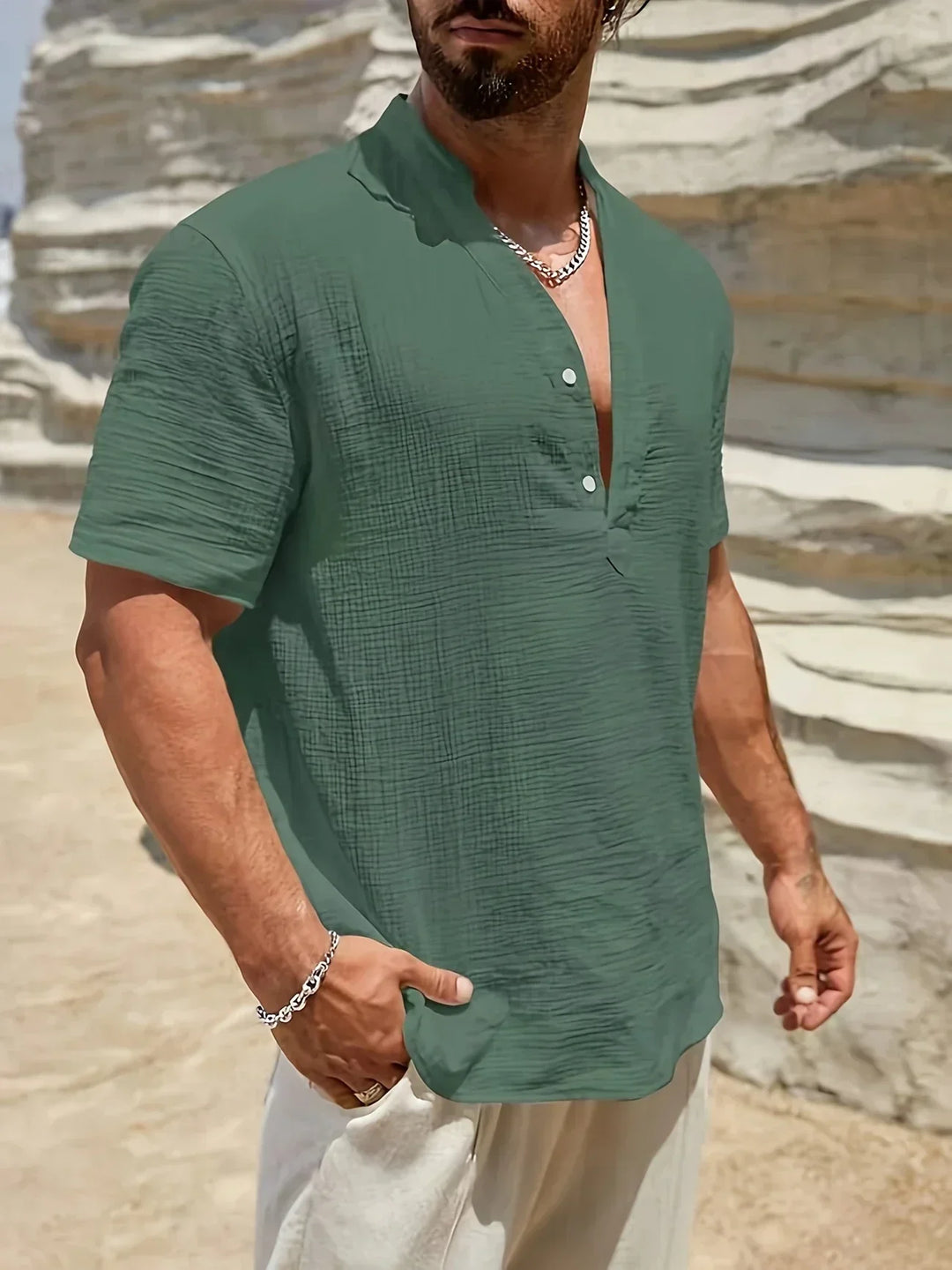 Savrani™ | Chemise d'été élégante à col haut