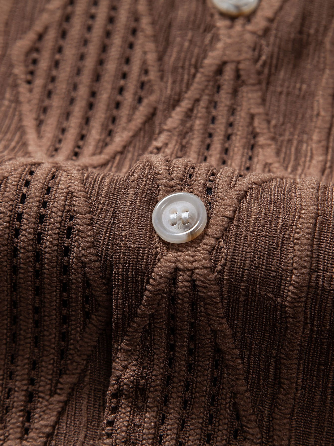 Chemise cubaine jacquard géométrique