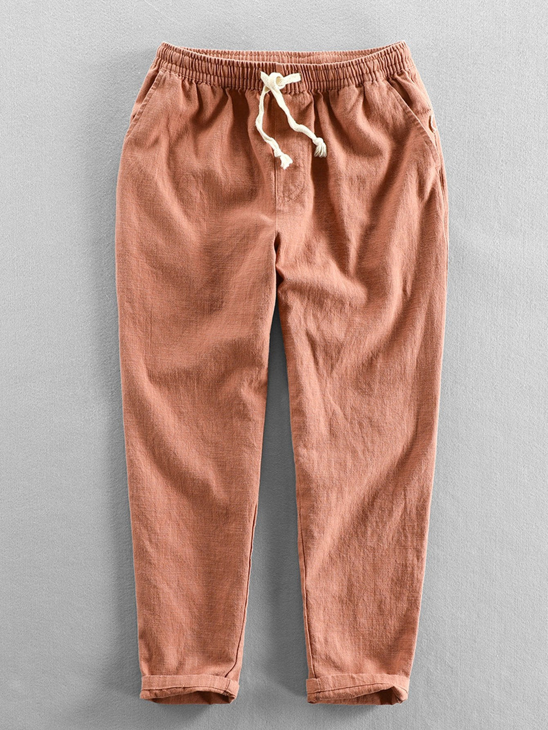Pantalon recadré en coton en coton en linge