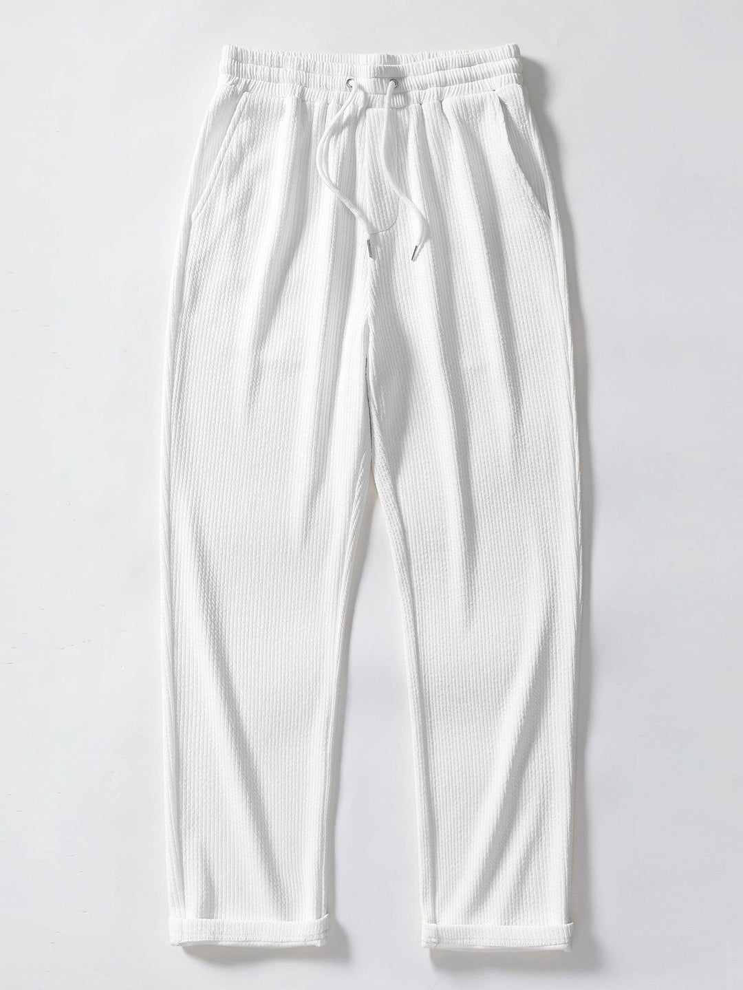 Chemise côtelée à manches longues, ajustée muscle, boutonnée & pantalon côtelé à jambe droite