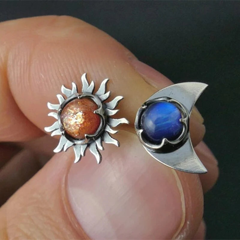 LunaSol™ | Boucles d'oreilles Élégantes Soleil et Lune