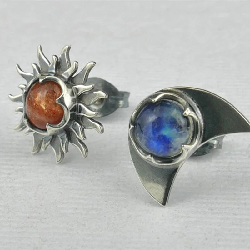 LunaSol™ | Boucles d'oreilles Élégantes Soleil et Lune