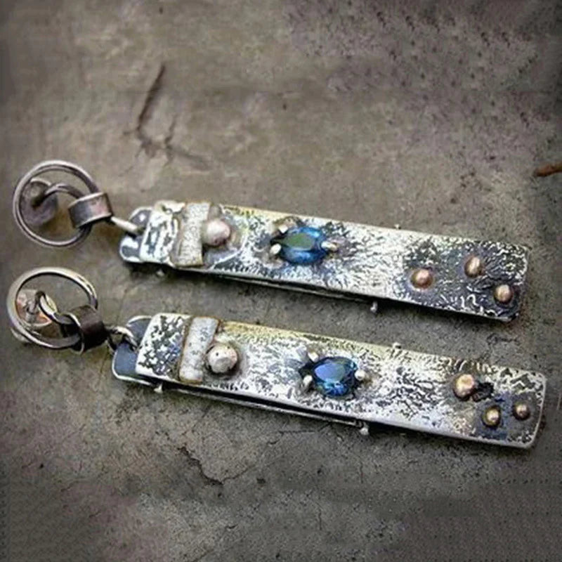 Luna™ | Boucles d'oreilles en pierre bleue artisanales