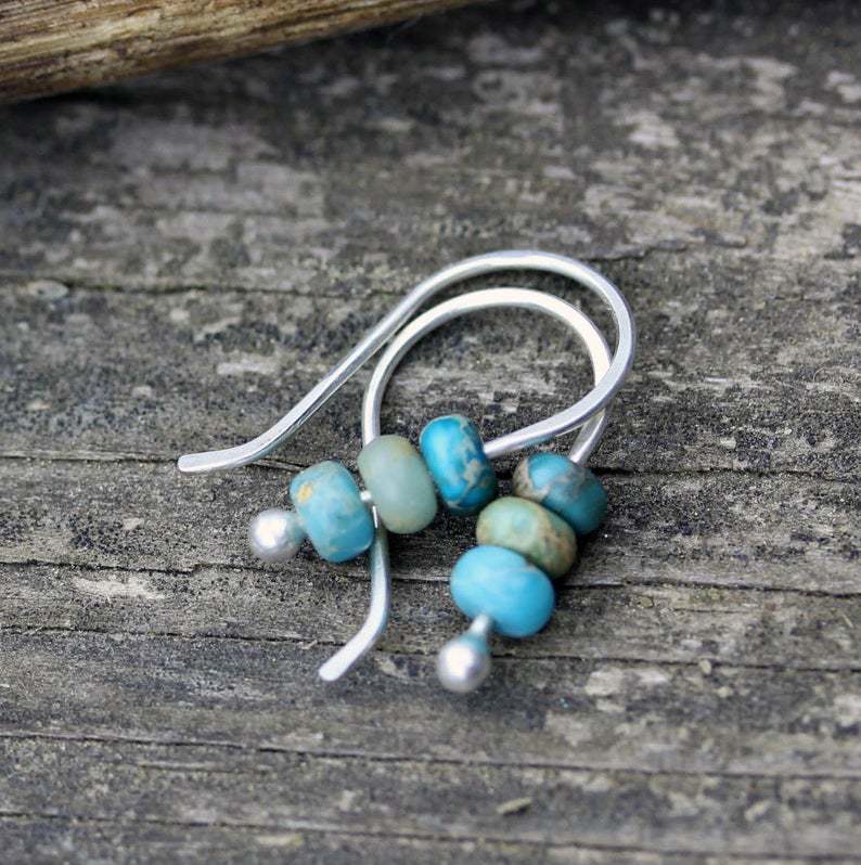 AquaBelle™ | Boucles d'oreilles en perles turquoise élégantes