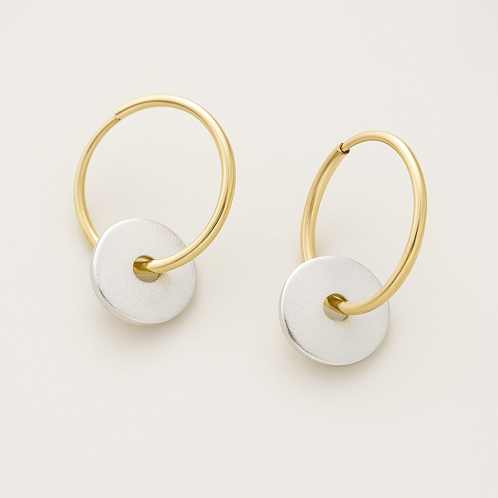 Luna™ | Boucles d'oreilles élégantes en plaqué or et argent