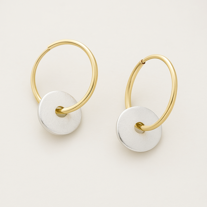 Luna™ | Boucles d'oreilles élégantes en plaqué or et argent