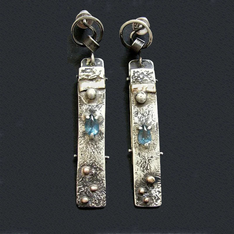 Luna™ | Boucles d'oreilles en pierre bleue artisanales