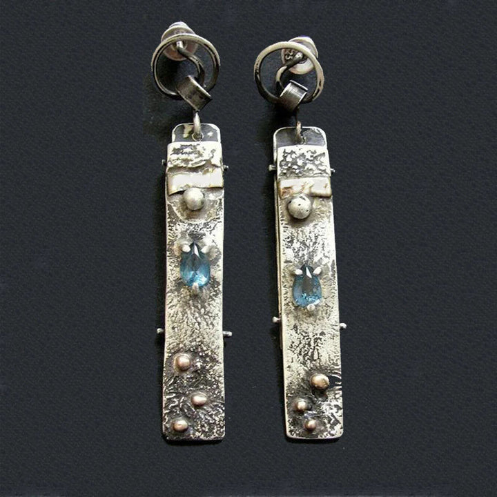Luna™ | Boucles d'oreilles en pierre bleue artisanales