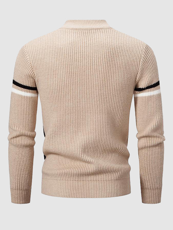 Pull à col montant pour homme en ColorBlock