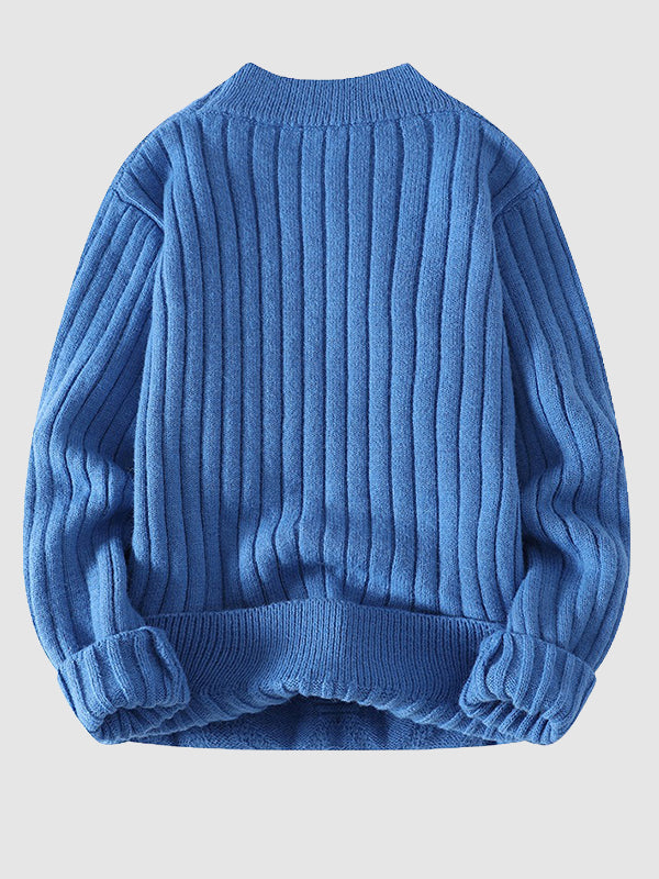 Pull à col montant en câble uni pour hommes
