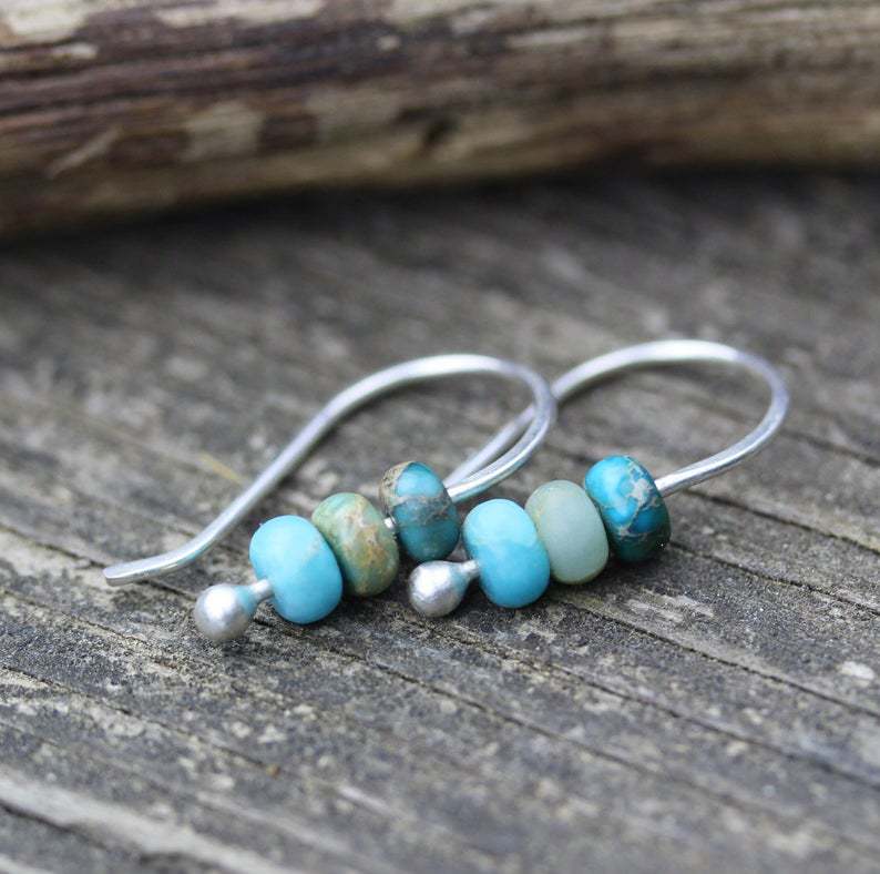 AquaBelle™ | Boucles d'oreilles en perles turquoise élégantes