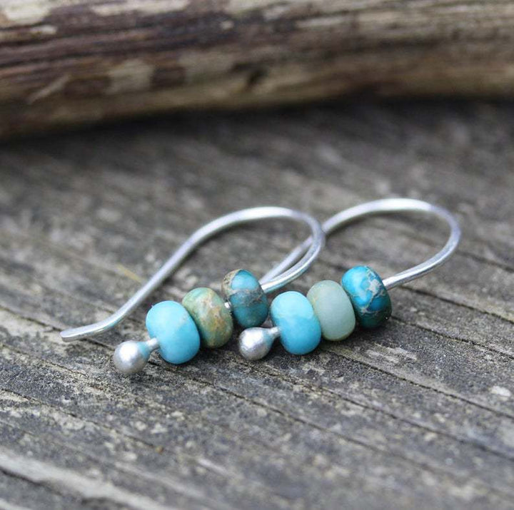 AquaBelle™ | Boucles d'oreilles en perles turquoise élégantes