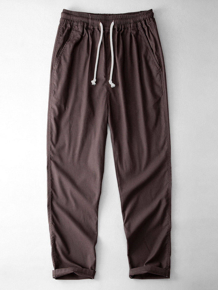 Pantalons en lin à jambe droite