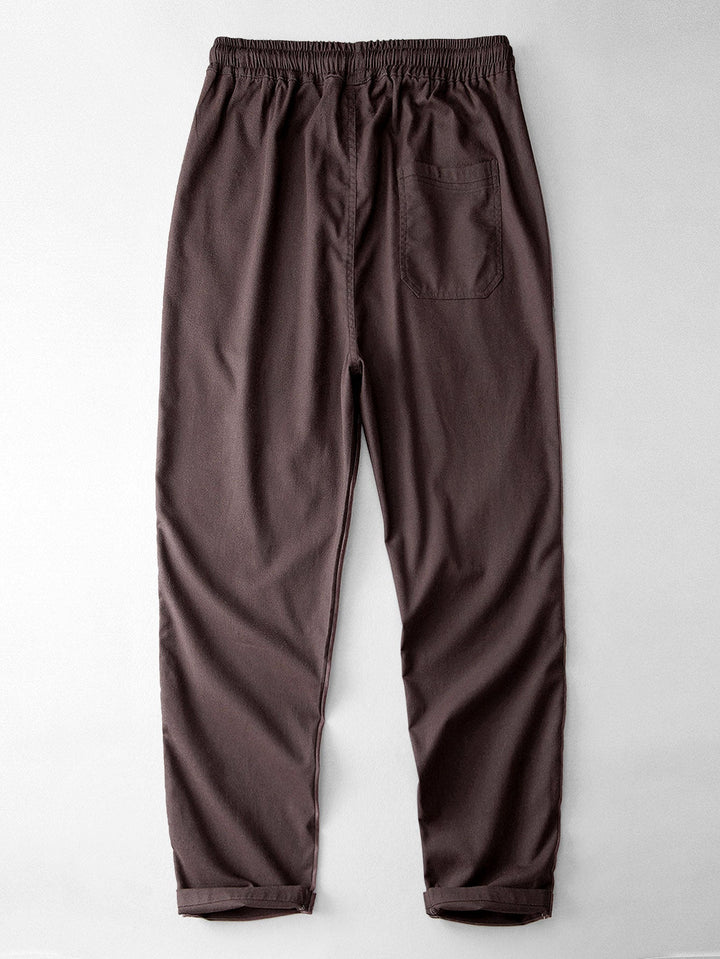 Pantalons en lin à jambe droite