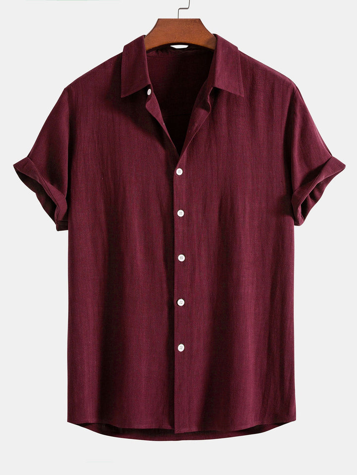 Chemise boutonnée en mélange de lin et de rayonne