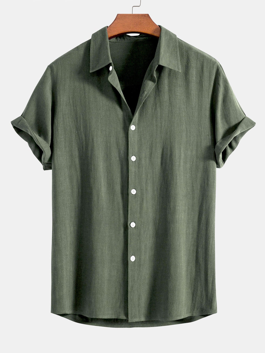 Chemise boutonnée en mélange de lin et de rayonne