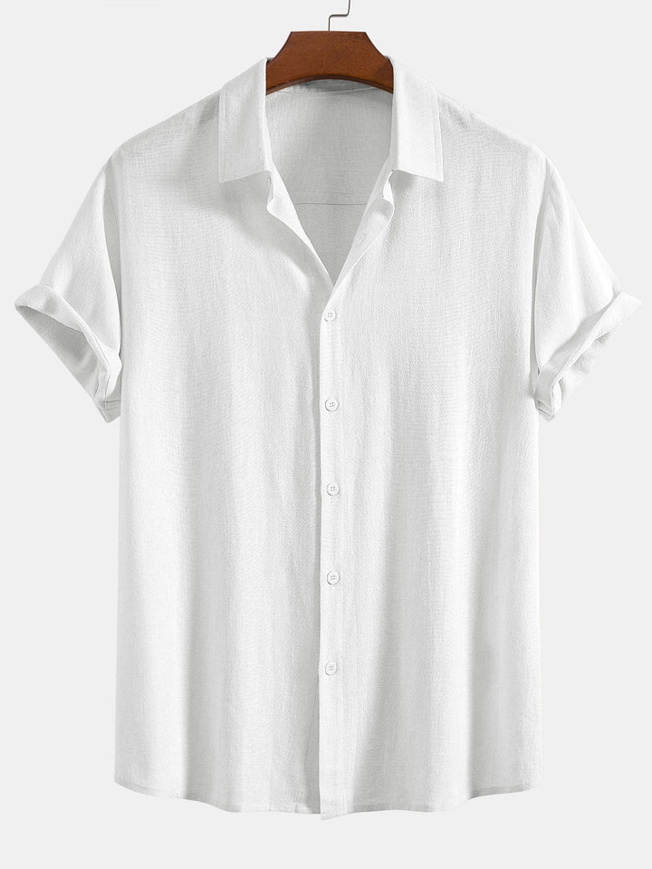 Chemise boutonnée en mélange de lin et de rayonne