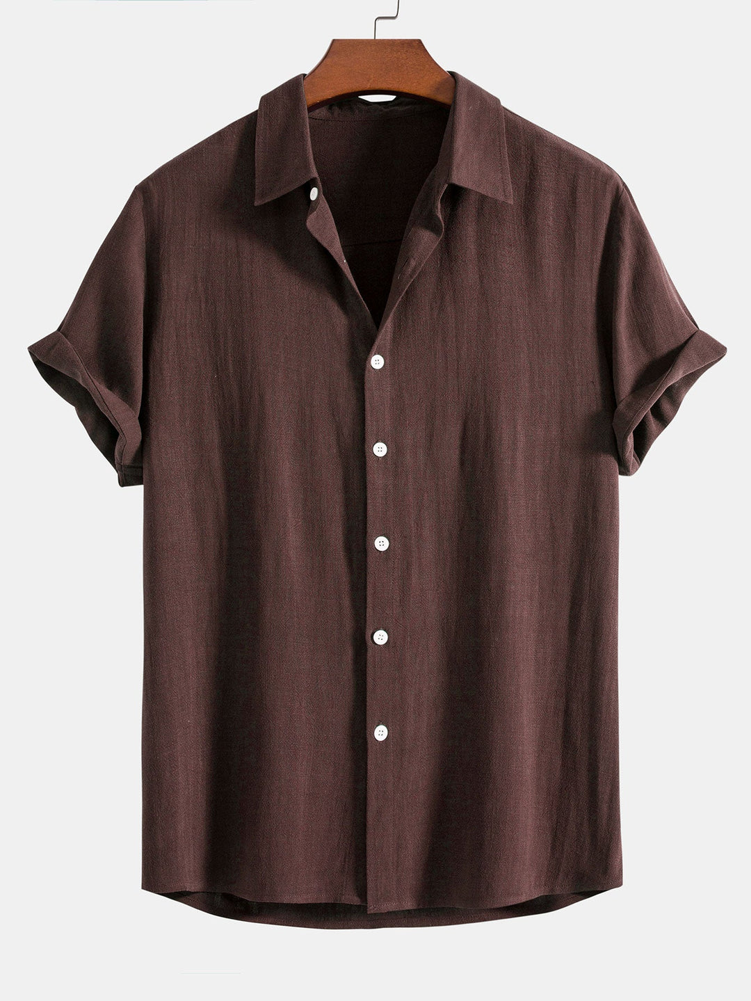 Chemise boutonnée en mélange de lin et de rayonne