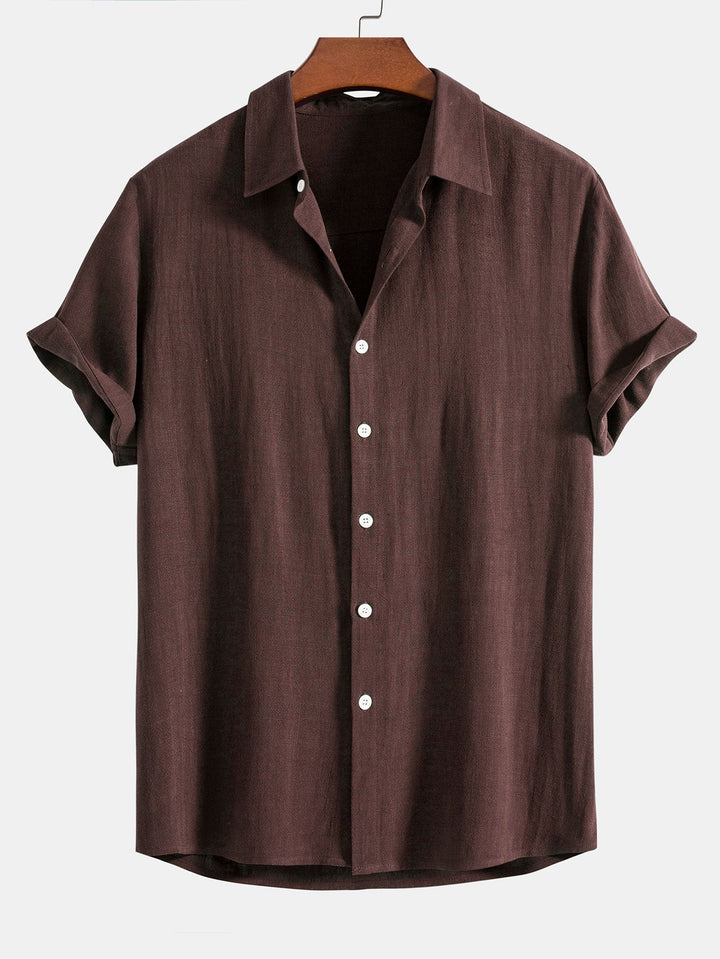 Chemise boutonnée en mélange de lin et de rayonne