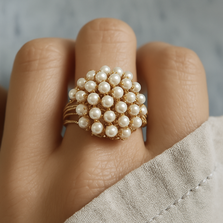 Luna™ | Bague Élégante en Perles Incrustées