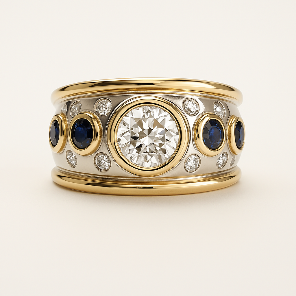 Livia™ | Bague Vintage Incrustée d'Or et Zirconia