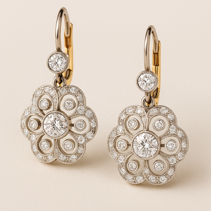Luna™ | Boucles d'oreilles Mandala Vintage en Cristal