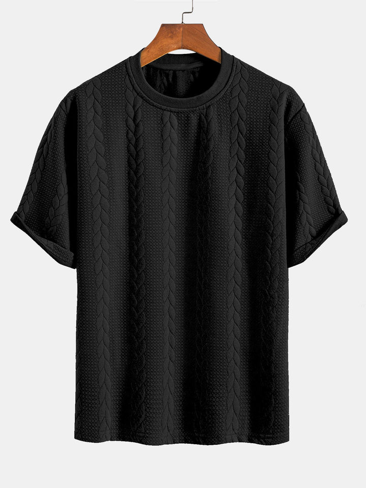 T-shirt Jacquard à manches mi-longs de détente