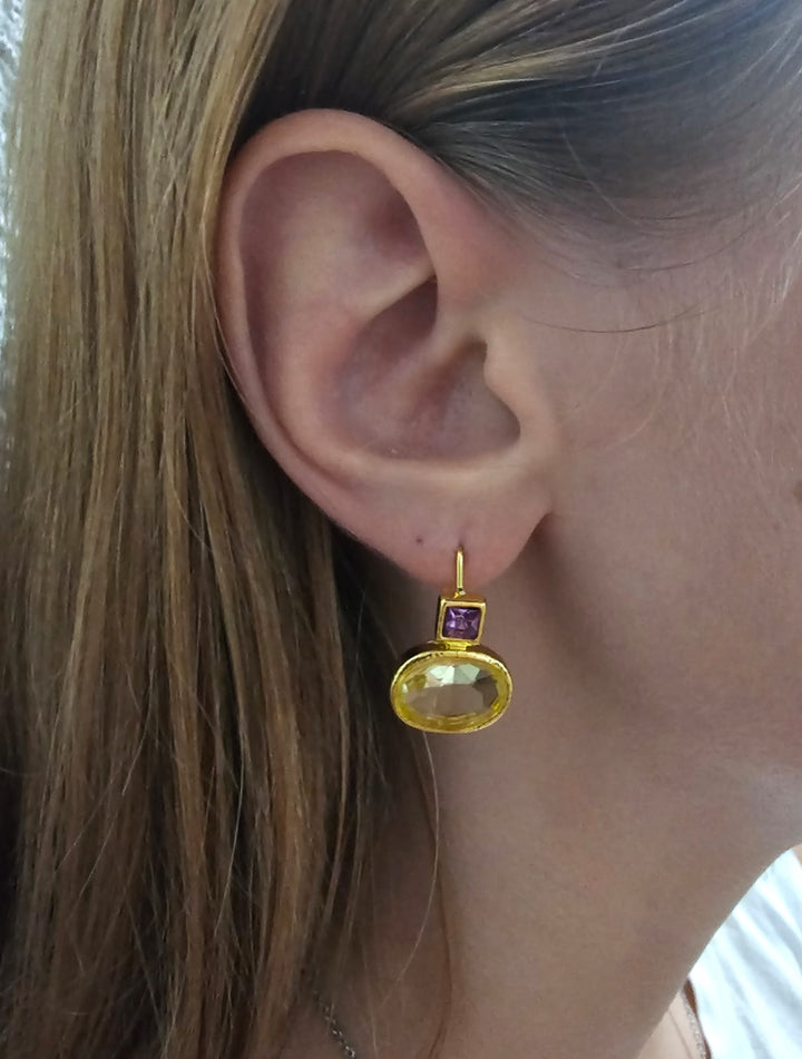 Boucles d'oreilles vintage en or vert