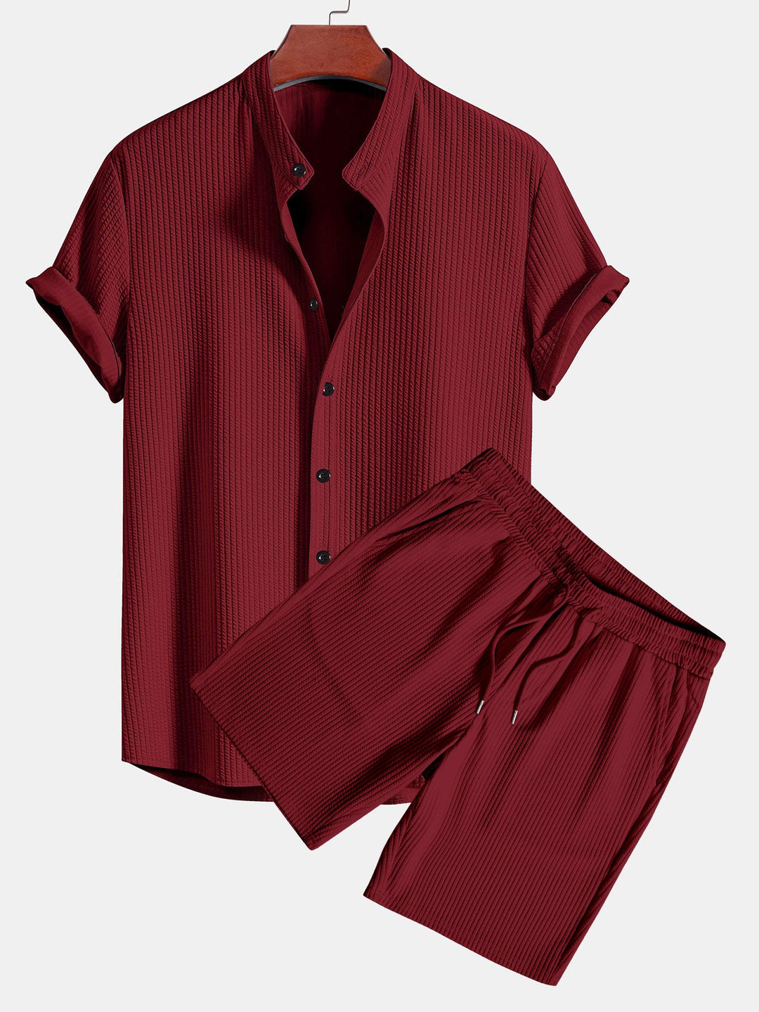Chemise et short à collier à côte musculaire et short