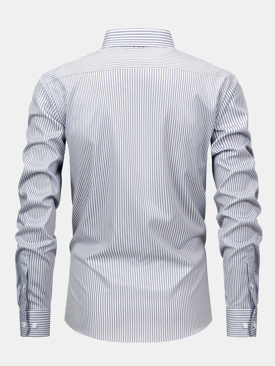 Chemise à rayures à manches longues avec boutons & Pantalon droit à taille élastique