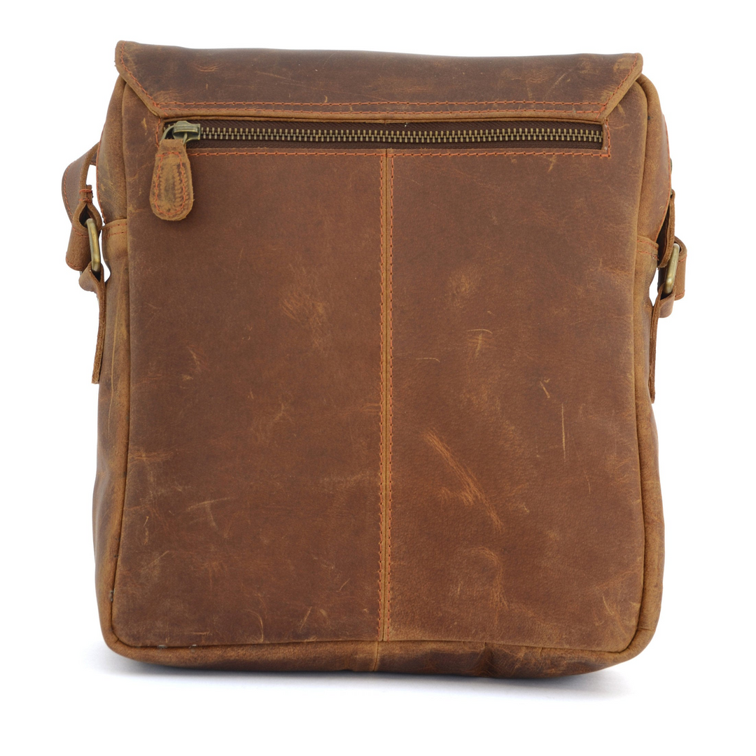 Sac à bandoulière en cuir vintage marron