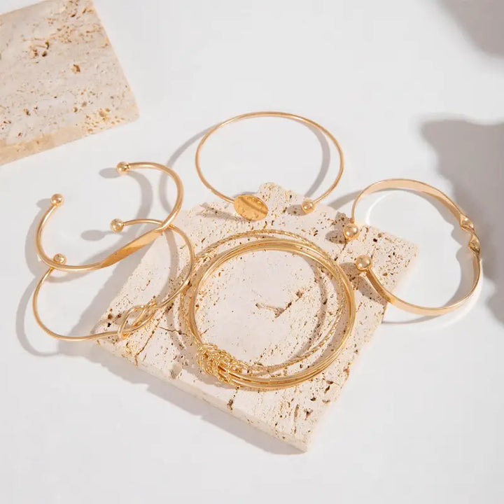 Ensemble de Bracelets Élégance Nouée | Or