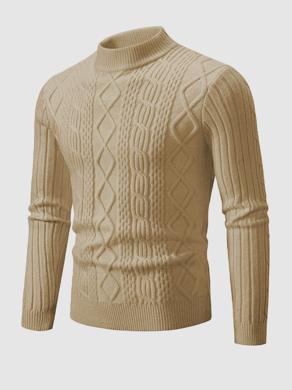 Pull col montant géométrique uni pour homme