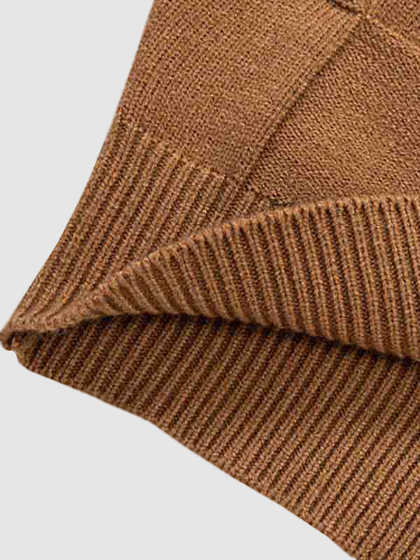 Pull homme à col rond avec motif en blocs de couleur unie