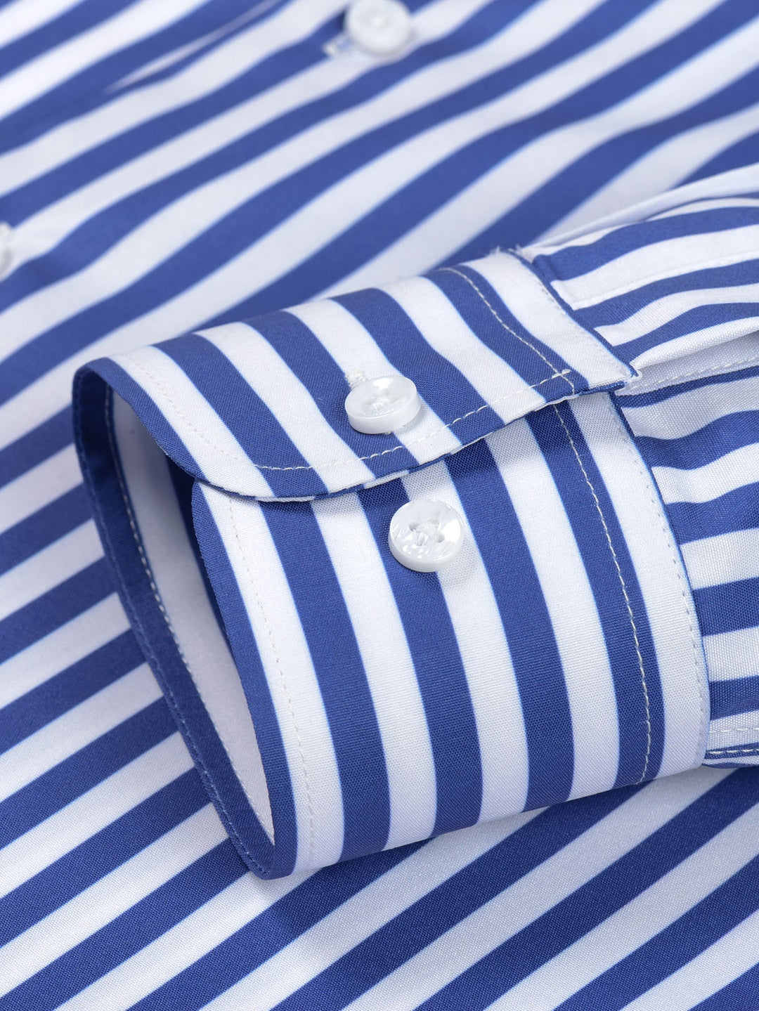Chemise à rayures à manches longues avec boutons & pantalon fuselé slim fit