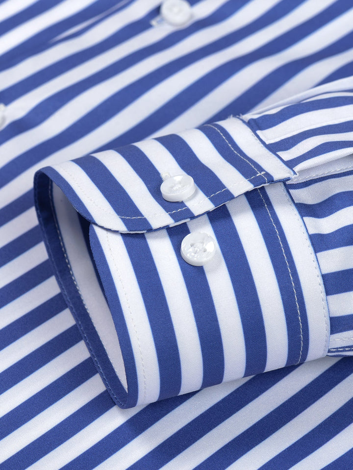 Chemise à rayures à manches longues avec boutons & pantalon fuselé slim fit