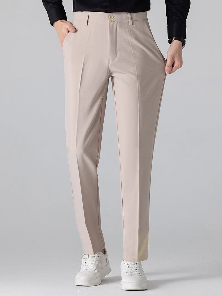 Chemise à rayures à manches longues avec boutons & pantalon fuselé slim fit