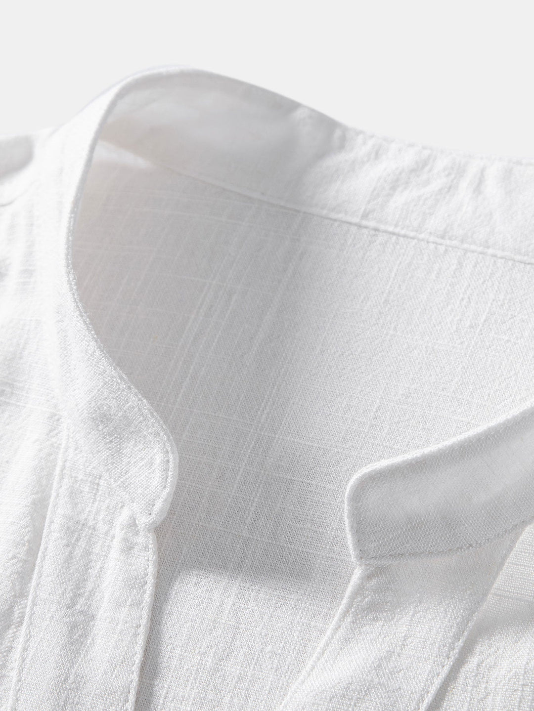 Chemise en lin et rayonne à col en V à manches courtes
