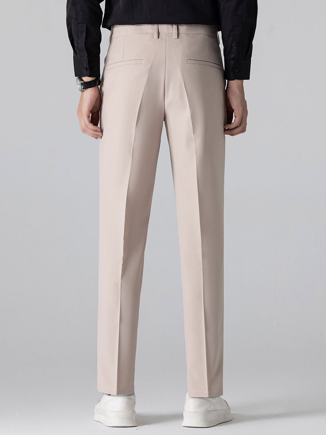 Chemise à rayures à manches longues avec boutons & pantalon fuselé slim fit