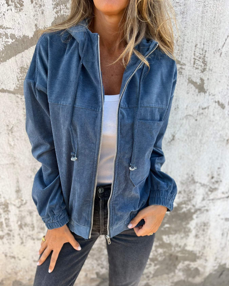 Elly™ | Veste zippée à capuche élégante