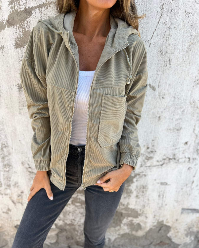 Elly™ | Veste zippée à capuche élégante