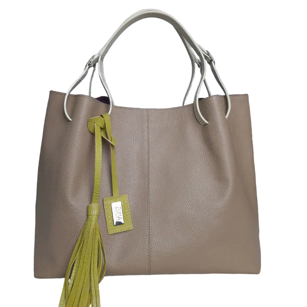 Sac à main en cuir taupe Adelle pour femmes